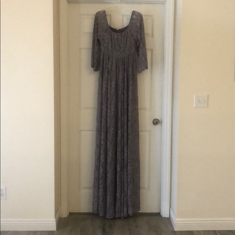 Lavender Lace Off Shoulder Maternity Picture Dress